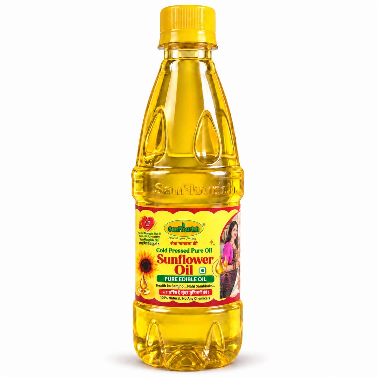Sanflourish sunflower oil bottle, 500 ml